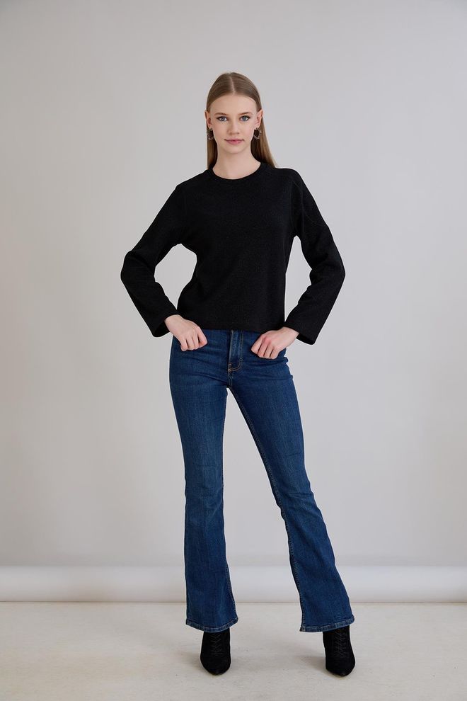 Sortie Collection Black Casual Elegant Sweater For Work & Party Wholesale Clothing Lounge