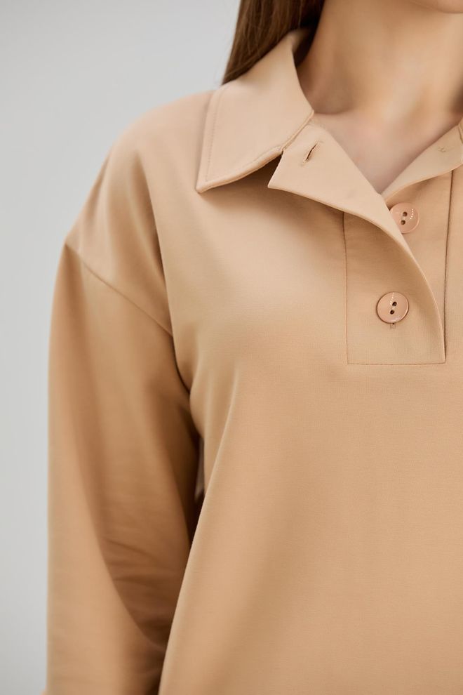 Sortie Collection Béžová Mikina S Polovičným Výstrihom A Bežným Strihom Veľkoobchod s oblečením Doma