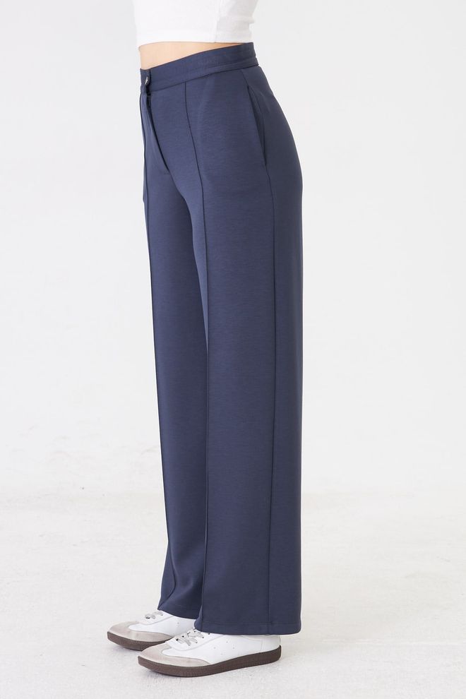 Sortie Collection Lacivert Eşofman Altı Geniş Paça Ve Düğmeli Kapanışlı Toptan Giyim Gündelik