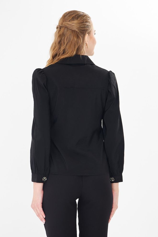 Sortie Collection Siyah Zarif Resmi Gömlek Toptan Giyim 1