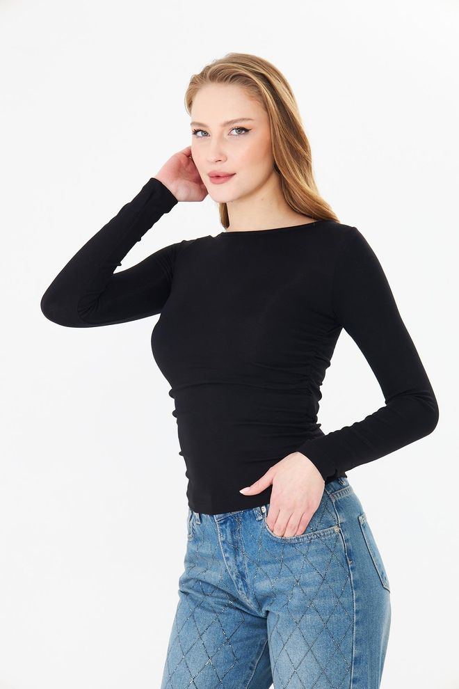 Sortie Collection Black Casual Elegant Blouse Wholesale Clothing Elegant