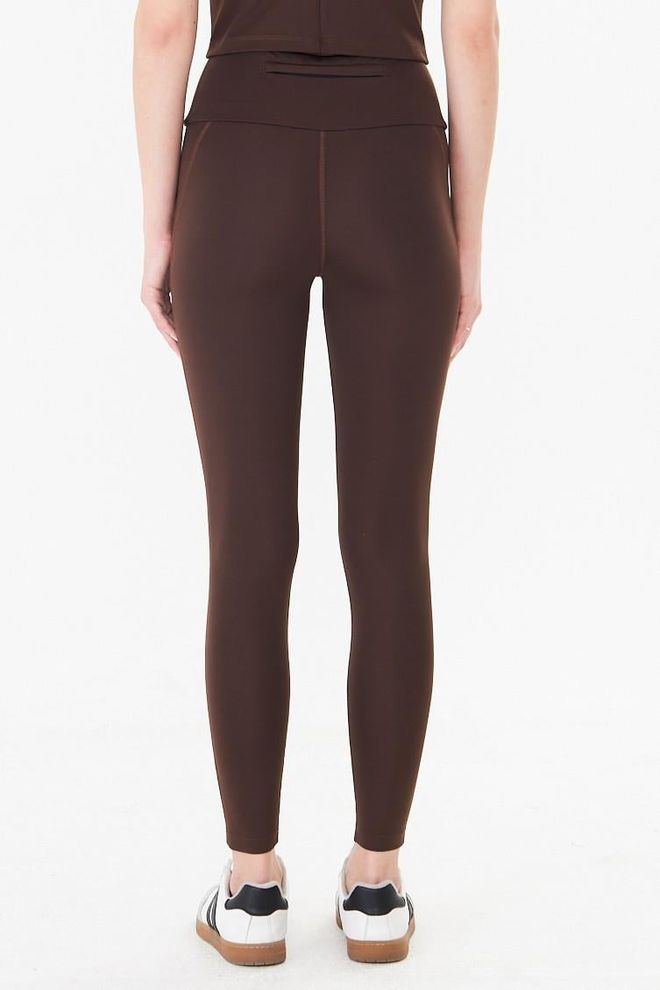 Sortie Collection Brown Sport Casual Leggings With Zipper Pocket Wholesale Clothing 1