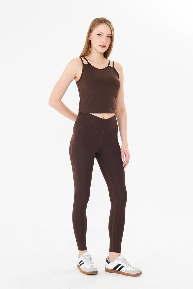 Sortie Collection Hnedý Športový Neformálny Súprava S Tielkom A Tregginsami Veľkoobchod s oblečením Neformálny