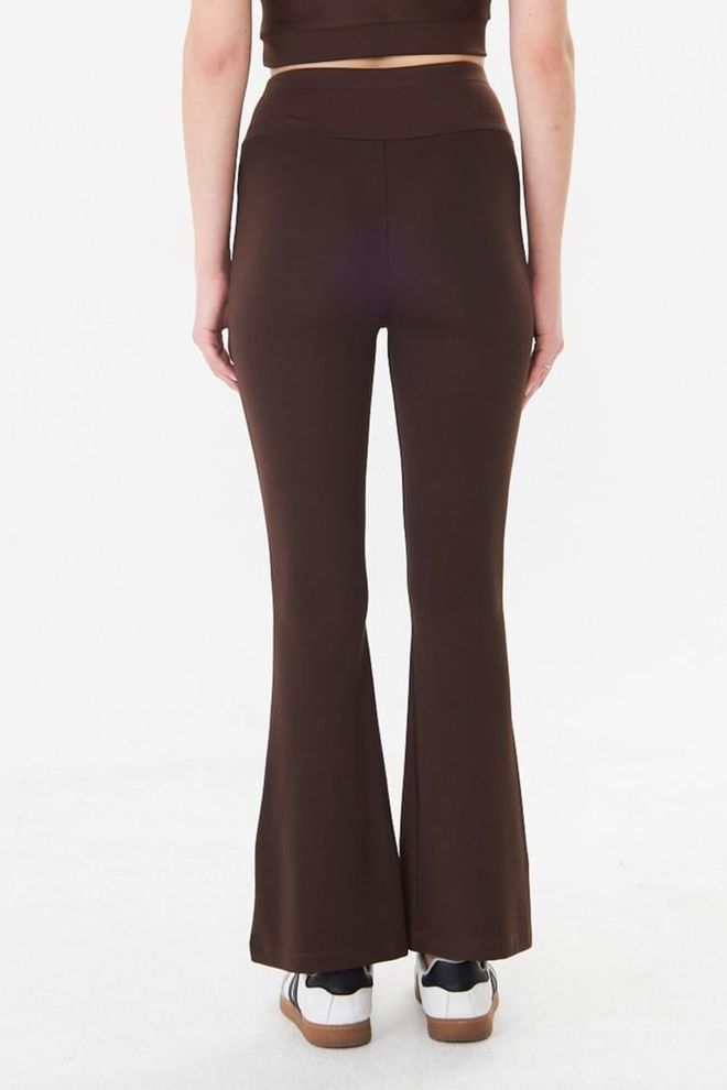 Sortie Collection Brown Casual Sport Leggings High Waist Flare Leg Long Wholesale Clothing 1