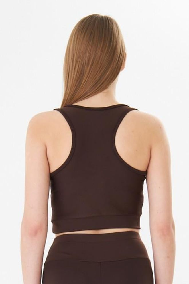 Sortie Collection Swimmer Back Booster Sport Crop Tank Top Brown Wholesale Clothing 2