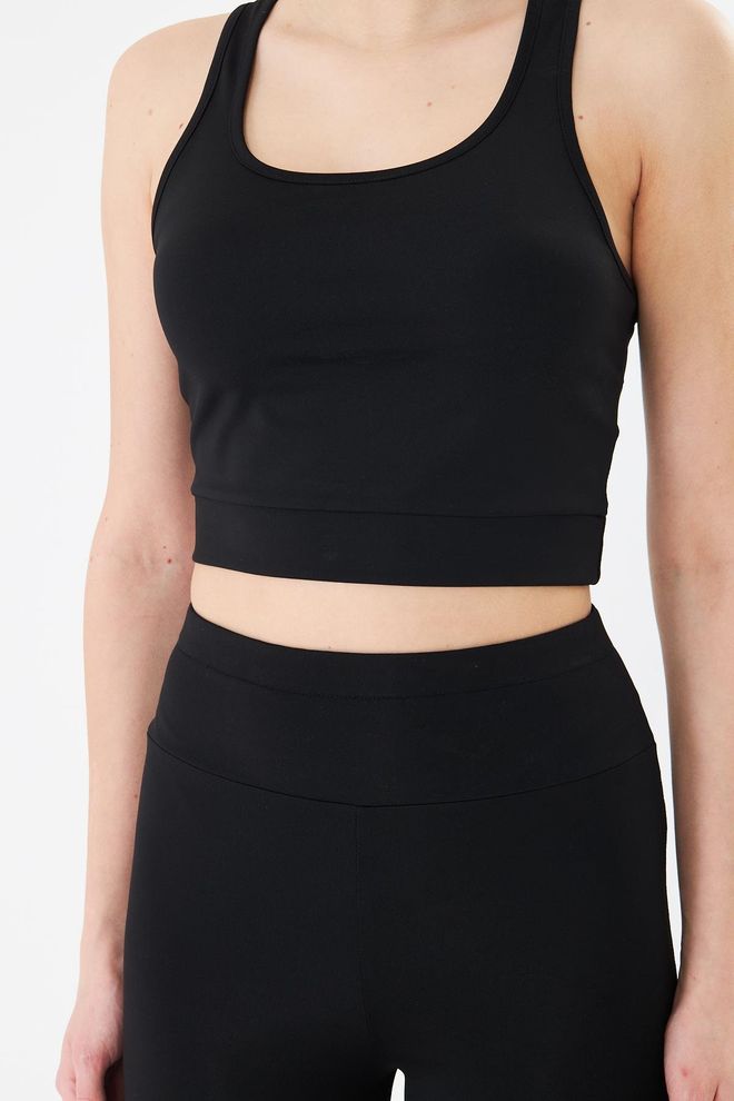 Sortie Collection Swimmer Back Booster Sport Crop Tank Top Crna Veleprodaja odjeće 2