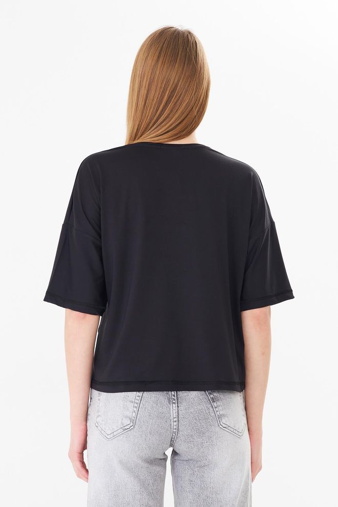 Sortie Collection Nero Casual Vestibilità Oversize Maglietta Abbigliamento all'ingrosso 1