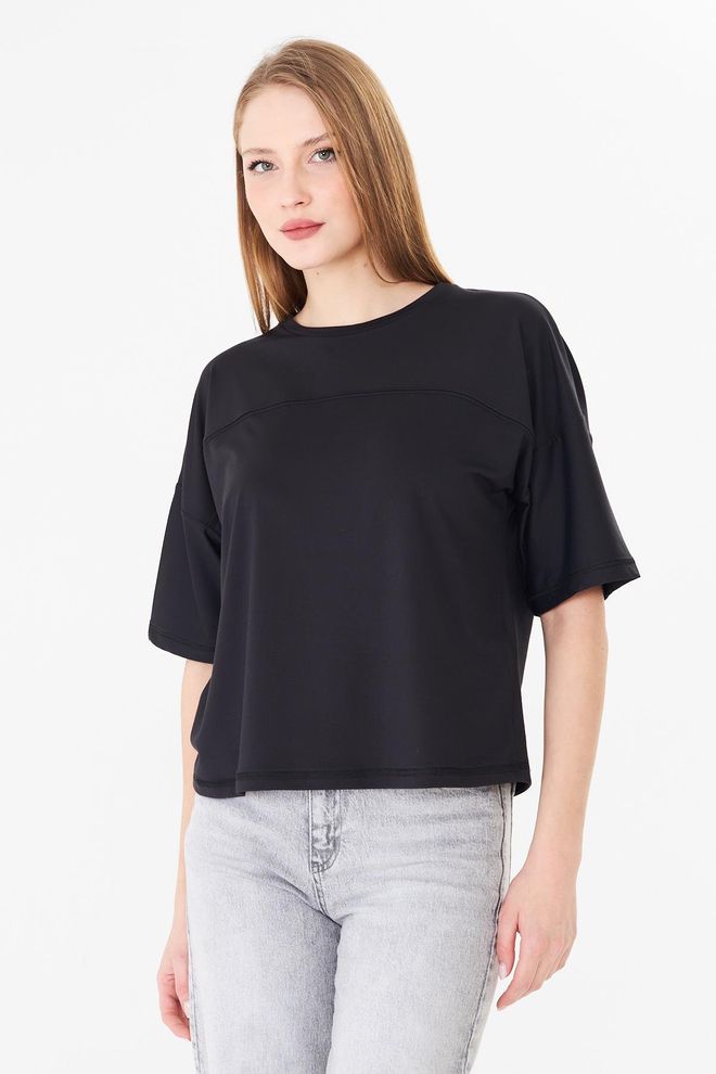 Sortie Collection Nero Casual Vestibilità Oversize Maglietta Abbigliamento all'ingrosso Abbigliamento di strada