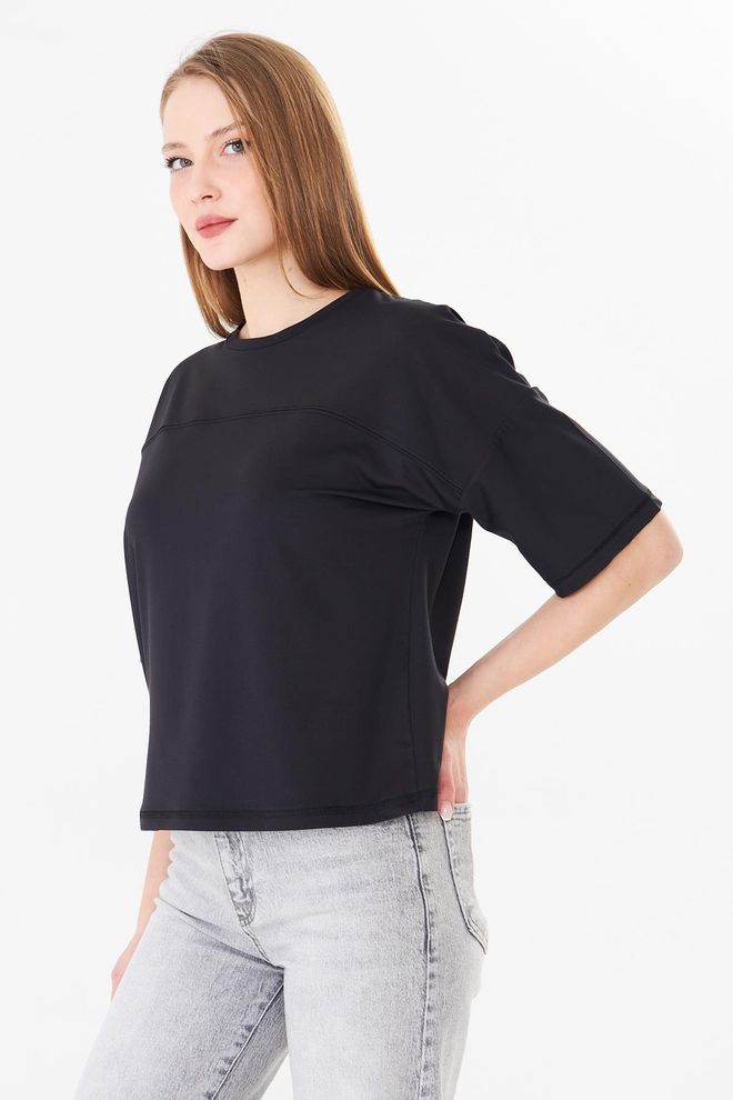 Sortie Collection Nero Casual Vestibilità Oversize Maglietta Abbigliamento all'ingrosso 5