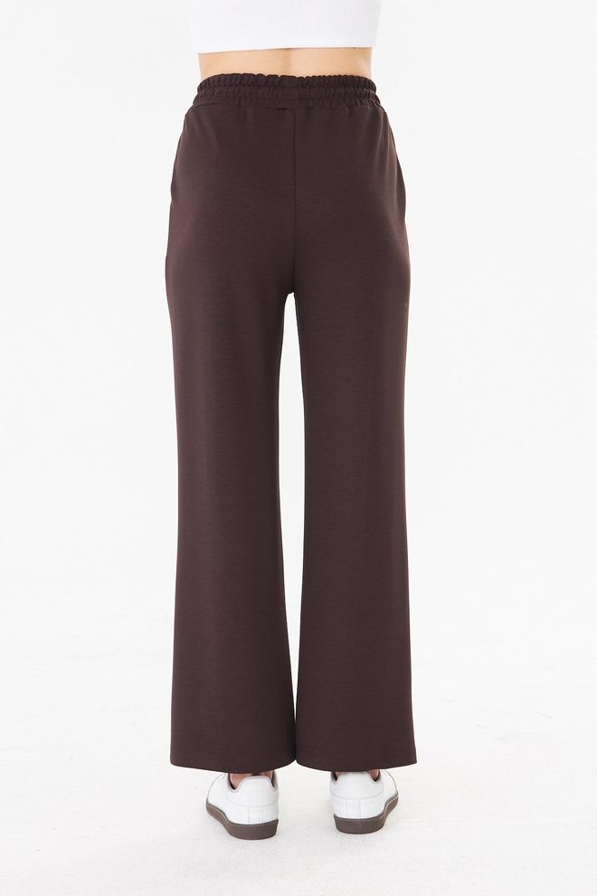 Sortie Collection Brown Sweatpants Jogger With Wide Leg And Drawstring Wholesale Clothing 1