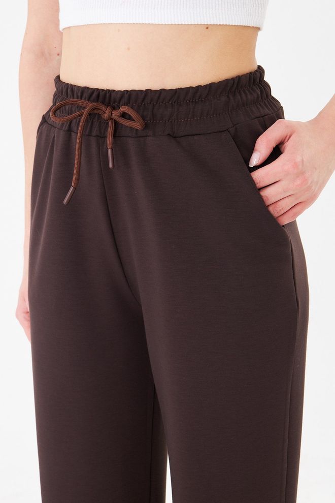 Sortie Collection Brown Sweatpants Jogger With Wide Leg And Drawstring Wholesale Clothing Lounge