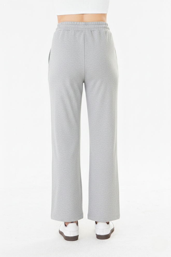 Sortie Collection Grey Sweatpants Jogger Straight Leg High Waist Wholesale Clothing 1