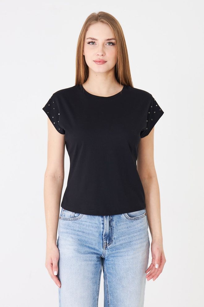 Sortie Collection Schwarz Lässig Streetwear Sport T Shirt Großhandelskleidung Frühling