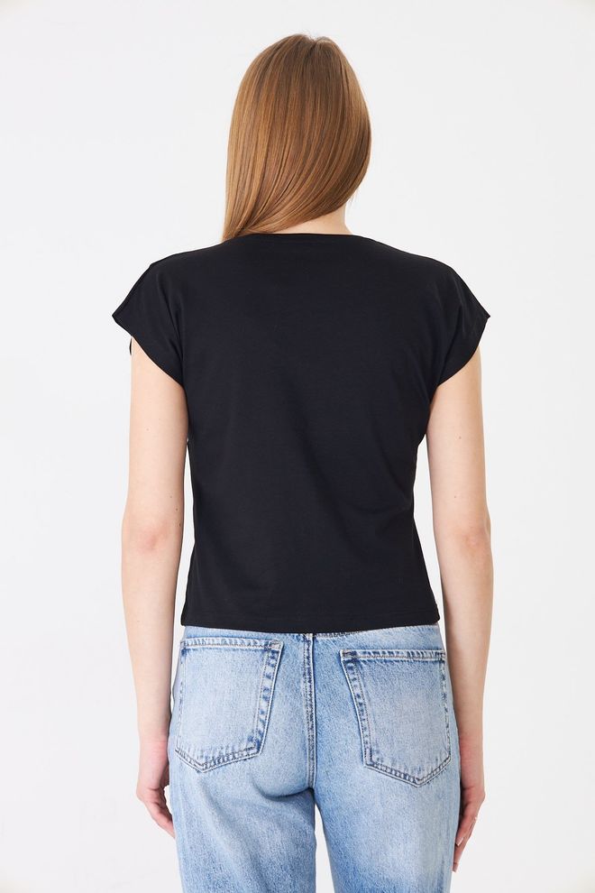 Sortie Collection Schwarz Lässig Streetwear Sport T Shirt Großhandelskleidung 1