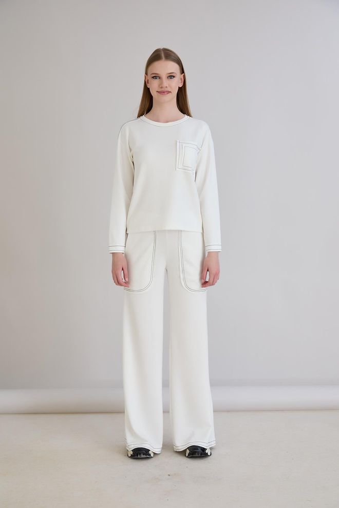 Sortie Collection Set Bela Ležerno Skromno Šport Eleganten Oblačila na debelo Skromno