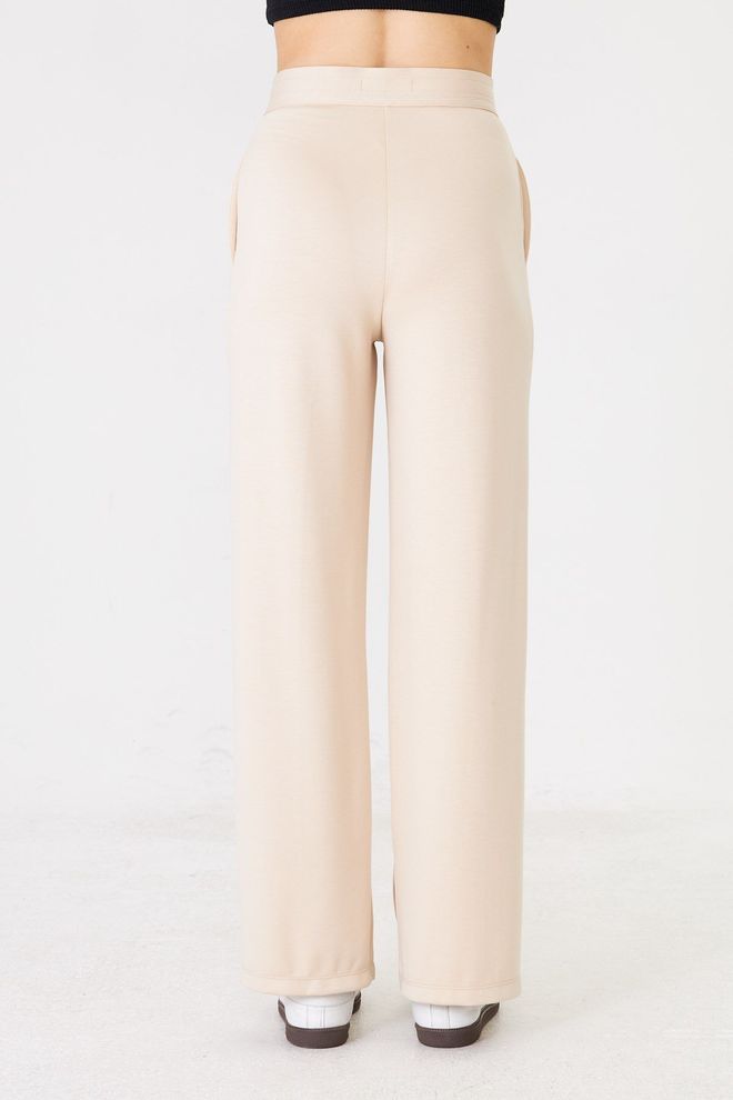 Sortie Collection Бежевый Тренировочные Брюки Палаццо Широкая Нога Застегнутый Оптовая продажа одежды 1