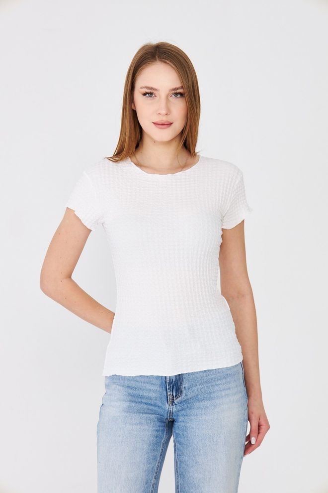 Sortie Collection White Casual Slim Fit Plain Short Sleeve Tshirt Wholesale Clothing 5