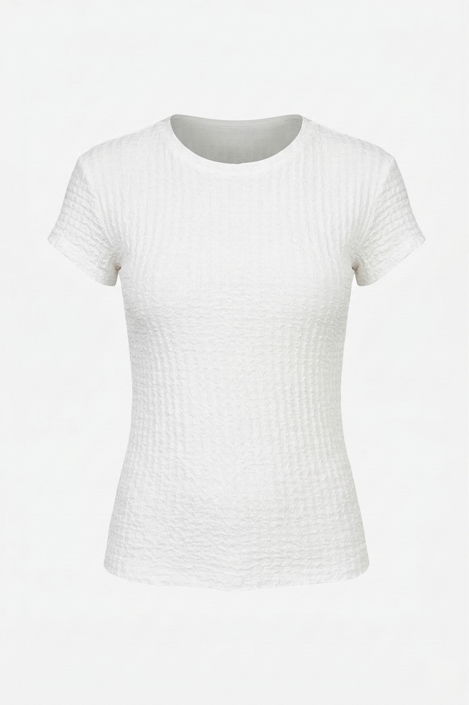 Sortie Collection White Casual Slim Fit Plain Short Sleeve Tshirt Wholesale Clothing Casual