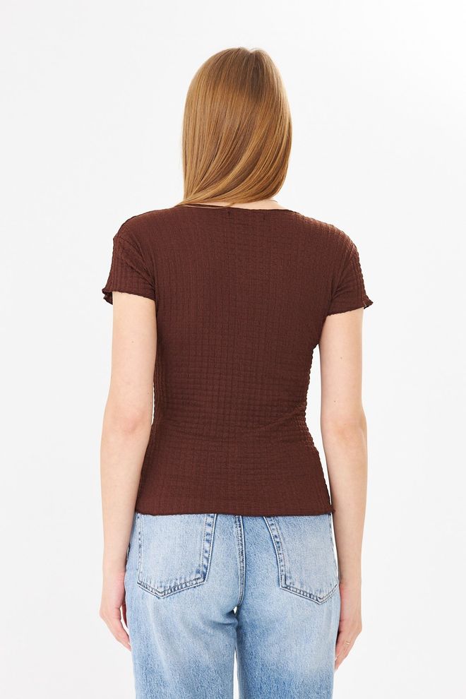 Sortie Collection Brown Casual Slim Fit Crew Neck Tshirt Wholesale Clothing Lounge