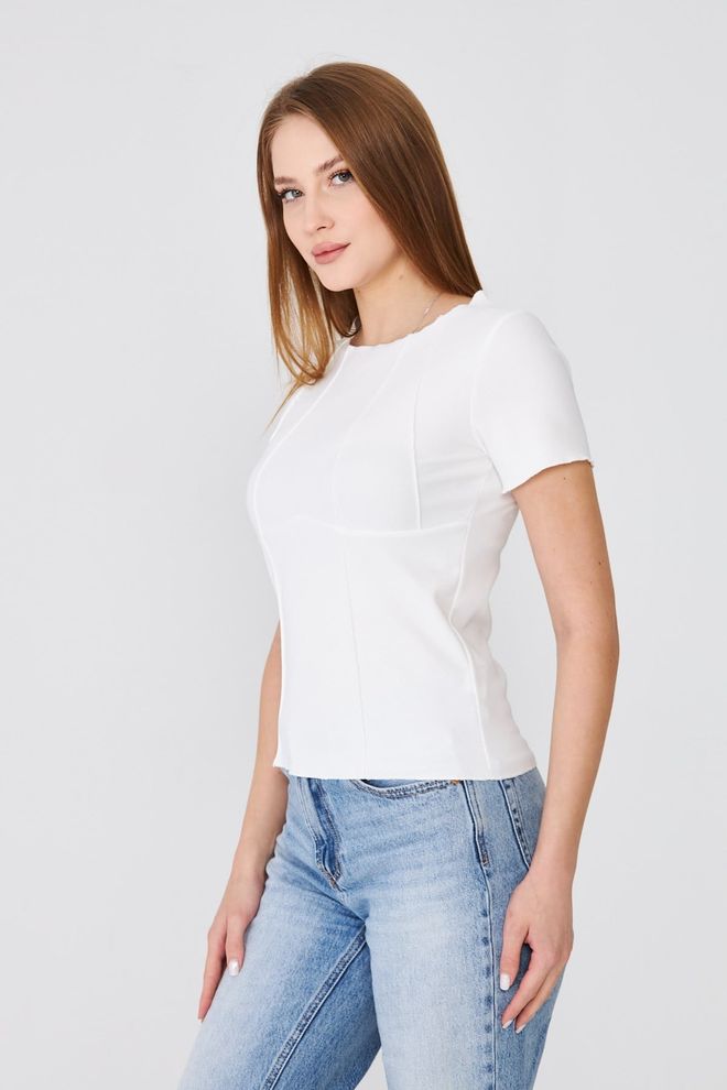 Sortie Collection Weiß Lässig Elegant T Shirt Großhandelskleidung Lässig