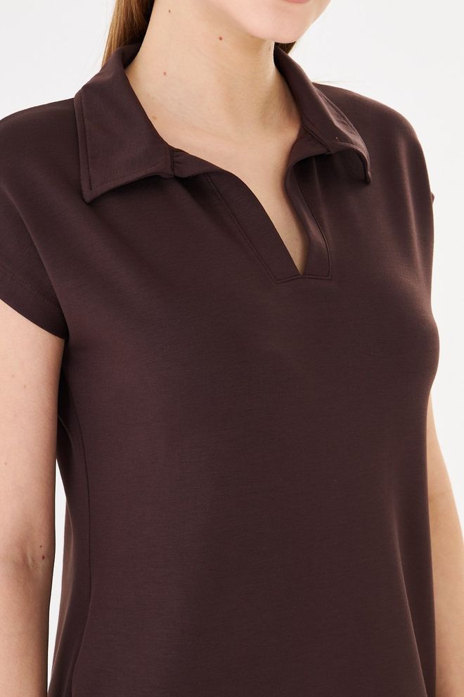 Sortie Collection Brown Casual Preppy Sport Shirt Dress Wholesale Clothing Lounge