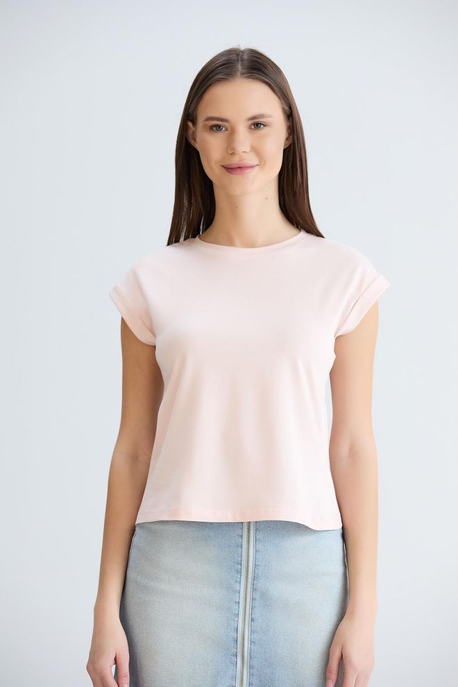 Sortie Collection Doppelärmeliges T Shirt – Puder Großhandelskleidung Lässig