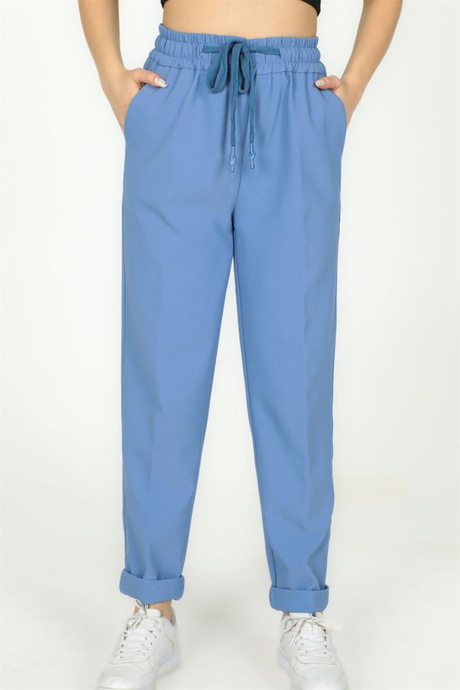 Sortie Collection Hose Mit Spitzendetail – Indigo Großhandelskleidung Lässig