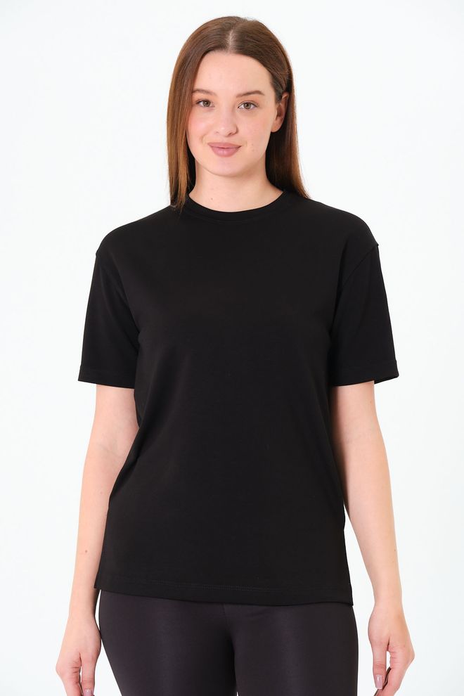 Sortie Collection Women's Short Sleeve Modal Black Tunic Basic Wholesale Clothing Modest