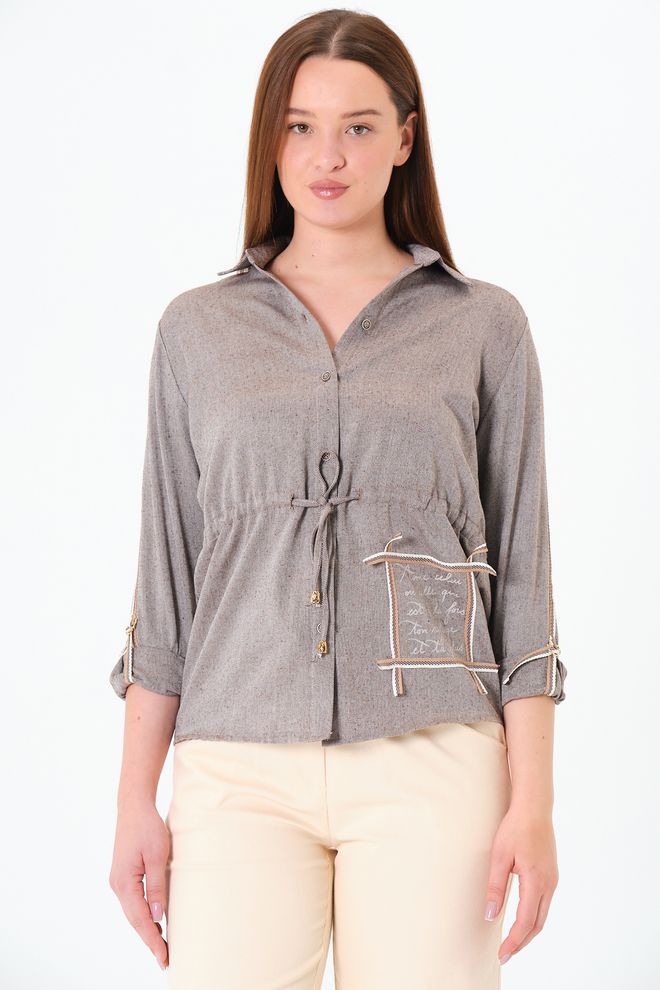 Sortie Collection Grau Lässig Elegant Formal Hemd Großhandelskleidung Modest