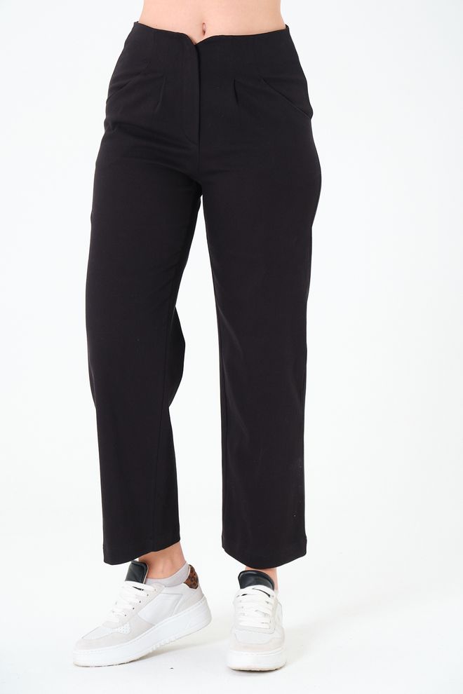 Sortie Collection Pantaloni Neri Tapered/carrot A Vita Alta Abbigliamento all'ingrosso Casuale
