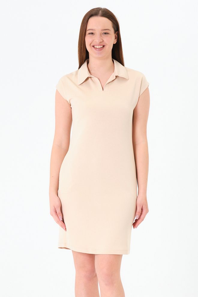 Sortie Collection Vestido Camisa Beige Casual Preppy Deportivo Ropa al por mayor Casual