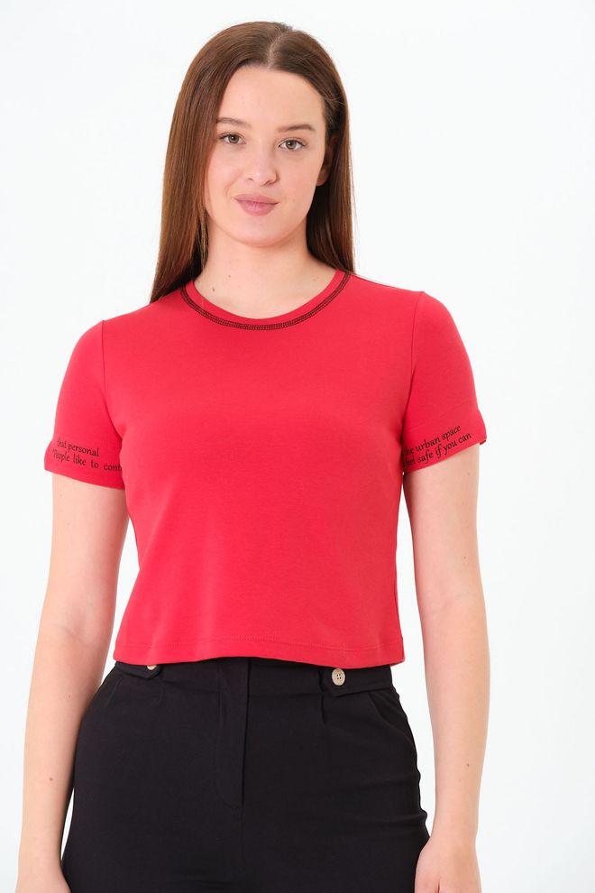 Sortie Collection Rood Casual Streetwear T Shirt Groothandel Kleding Streetwear