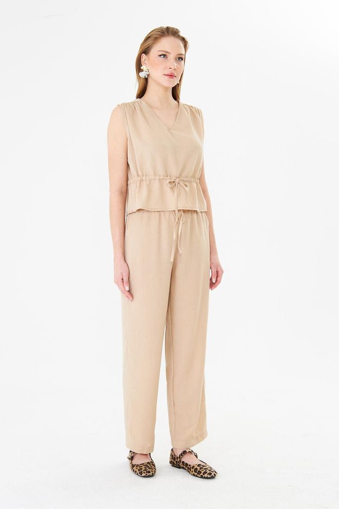 Sortie Collection Beige Casual Elegant Modest Pants Wholesale Clothing 1