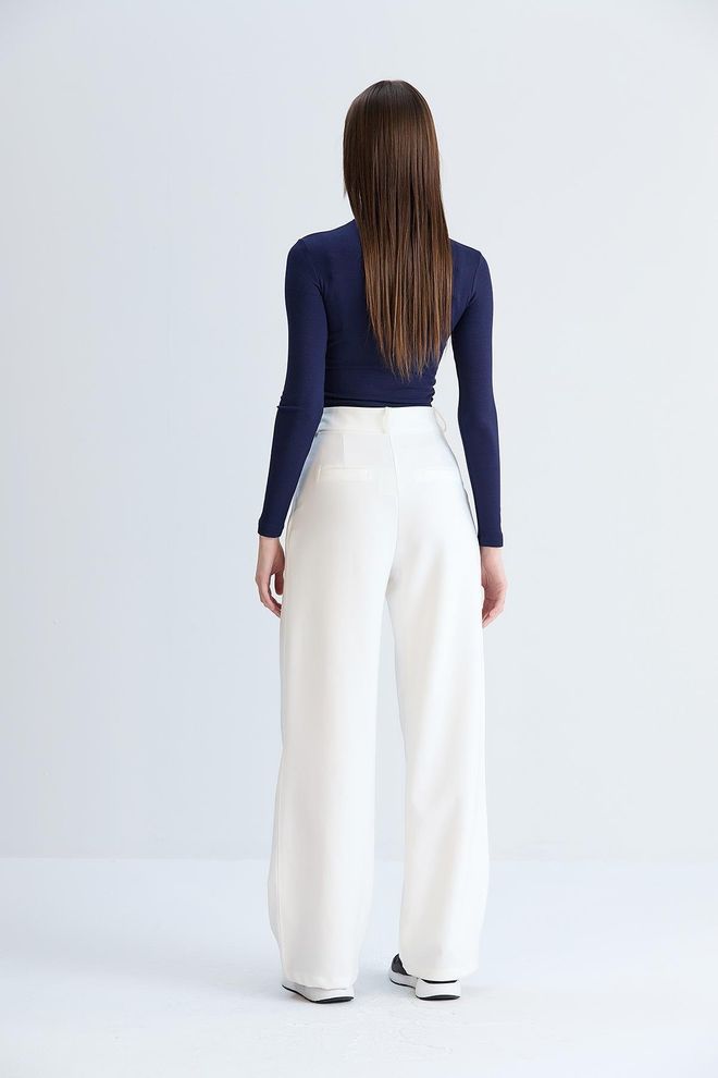 Sortie Collection White Elegant Formal Casual Palazzo Pants Wholesale Clothing Work