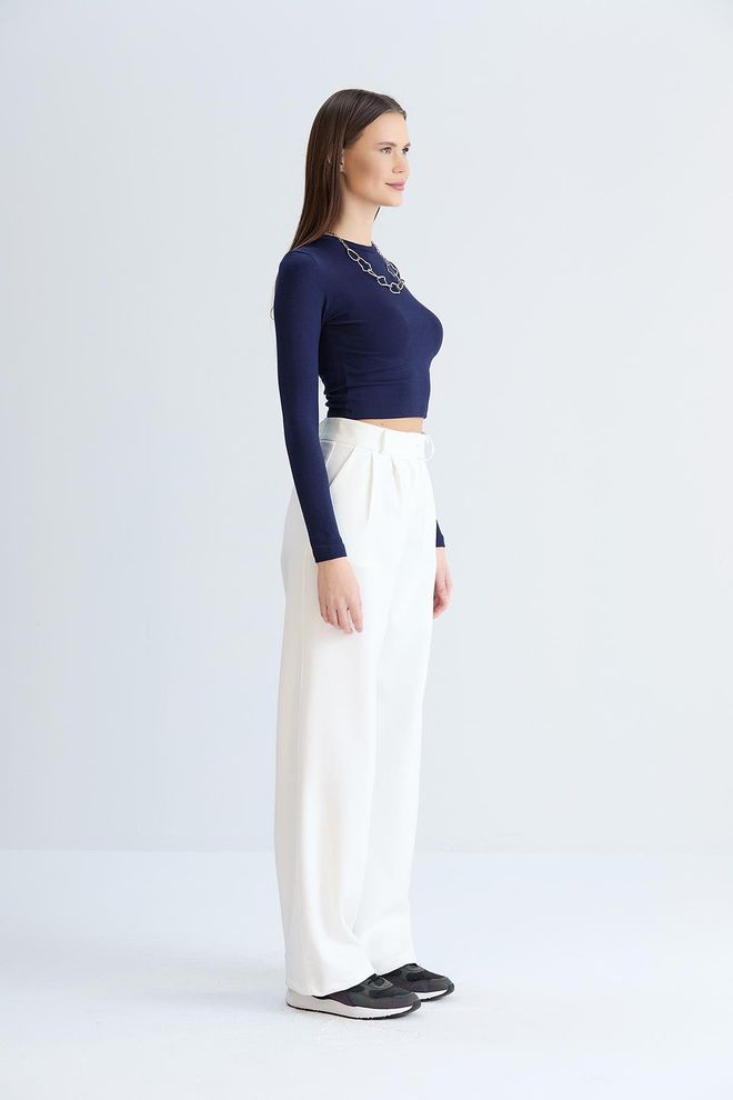 Sortie Collection White Elegant Formal Casual Palazzo Pants Wholesale Clothing Formal