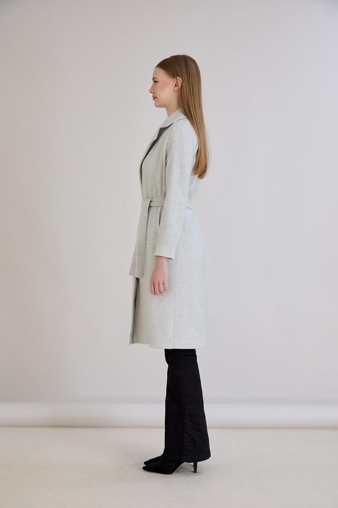 Sortie Collection Ecru Elegant Slim Fit Long Coat Wholesale Clothing Fall