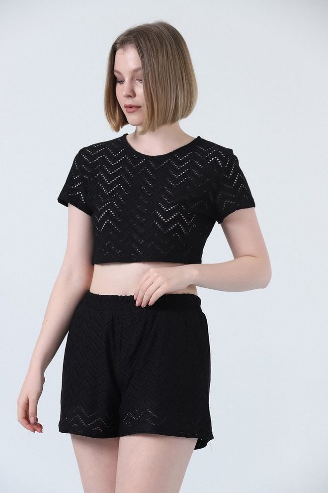 Topshow Mesh Shorts Black Wholesale Clothing No Fabric