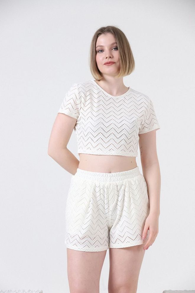 Topshow Mesh Shorts Cream Wholesale Clothing Beach