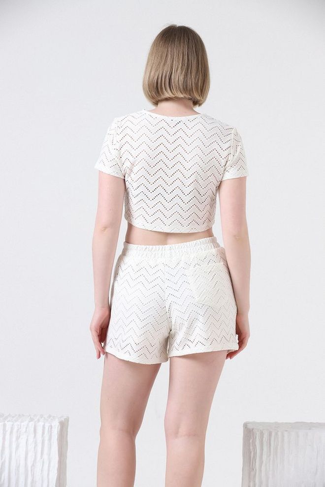 Topshow Mesh Shorts Cream Wholesale Clothing 4