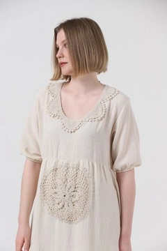 Una modella di abbigliamento all'ingrosso indossa top10241-dress-stone, vendita all'ingrosso turca di Vestito di Topshow
