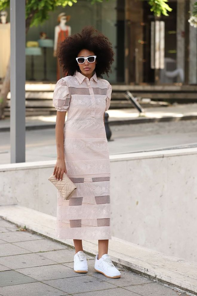 Topshow Dolga mrežasta obleka kamen Oblačila na debelo Ležerno