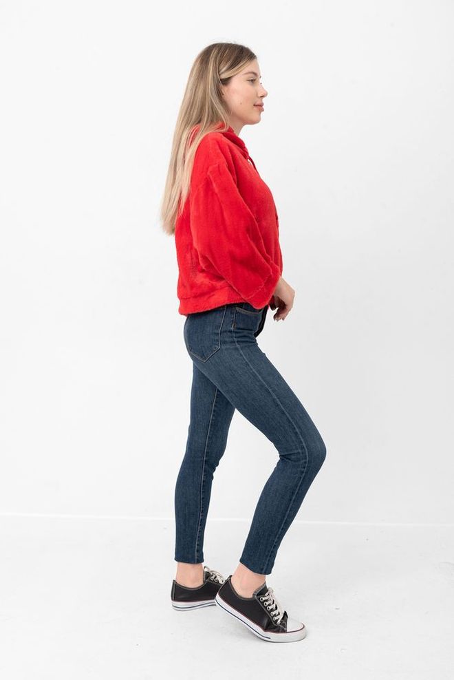 Topshow Plüschmantel Rot Großhandelskleidung 2