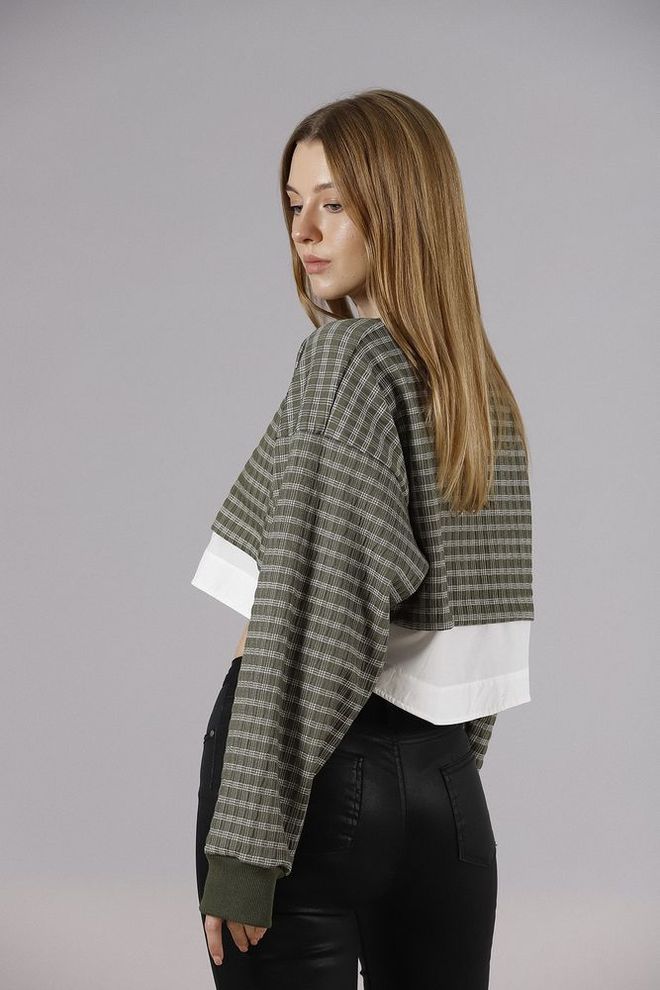 Topshow Khaki F 1544 Blouse Wholesale Clothing Cotton