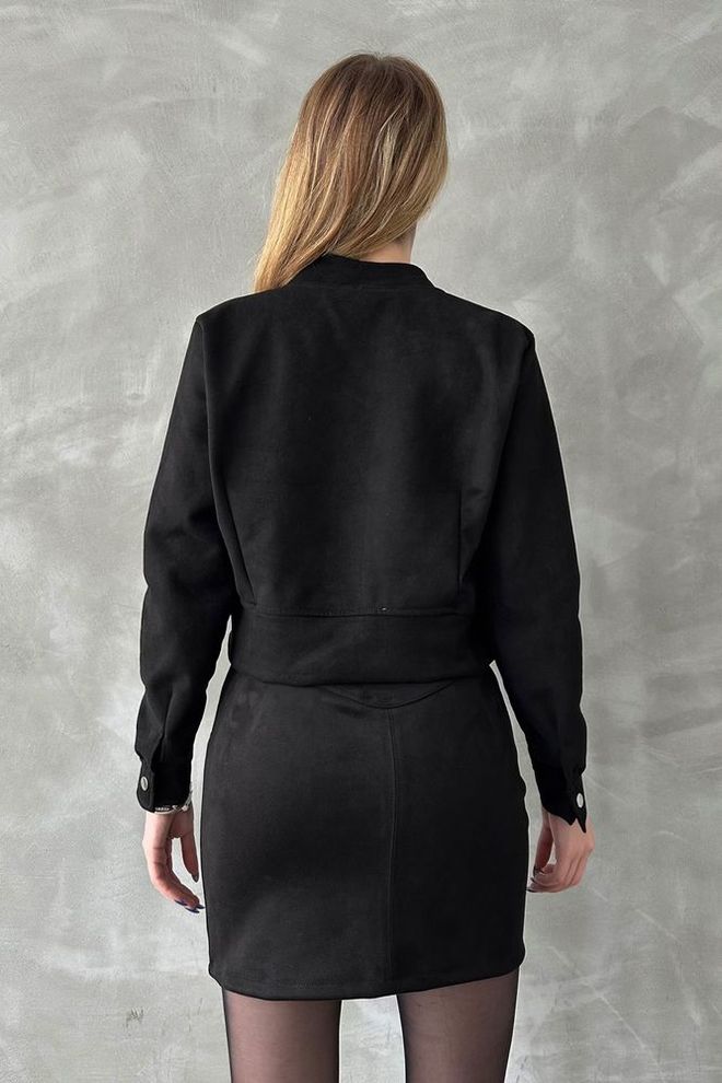 Topshow Zwart F 1551 jas met ritssluiting Groothandel Kleding 4