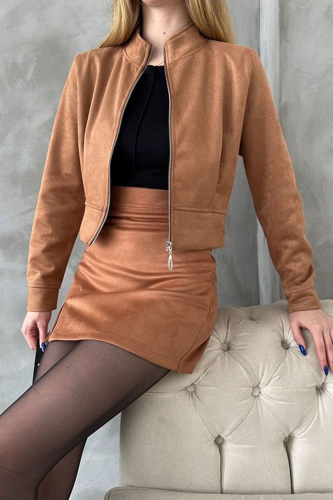 Topshow Casaco Bege Com Zíper Roupas por atacado Outono