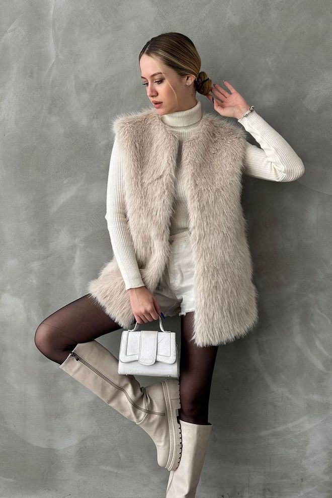 Topshow Gilet En Plumes Taş F 1567 Vêtements en gros Modeste