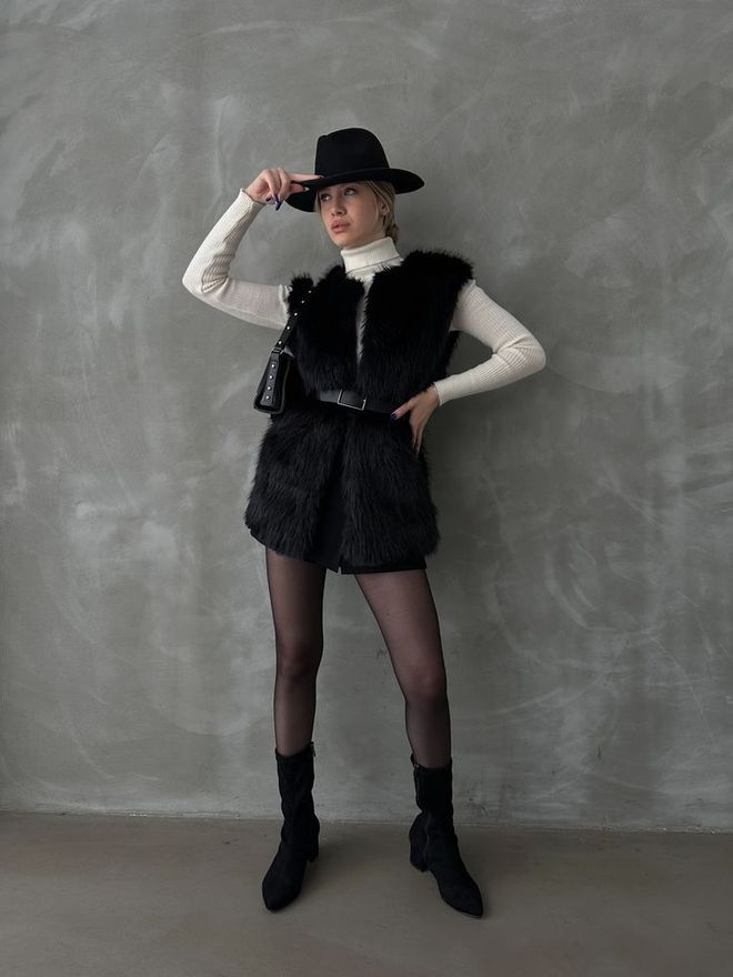 Topshow سترة ريشة سوداء ملابس بالجملة قطن