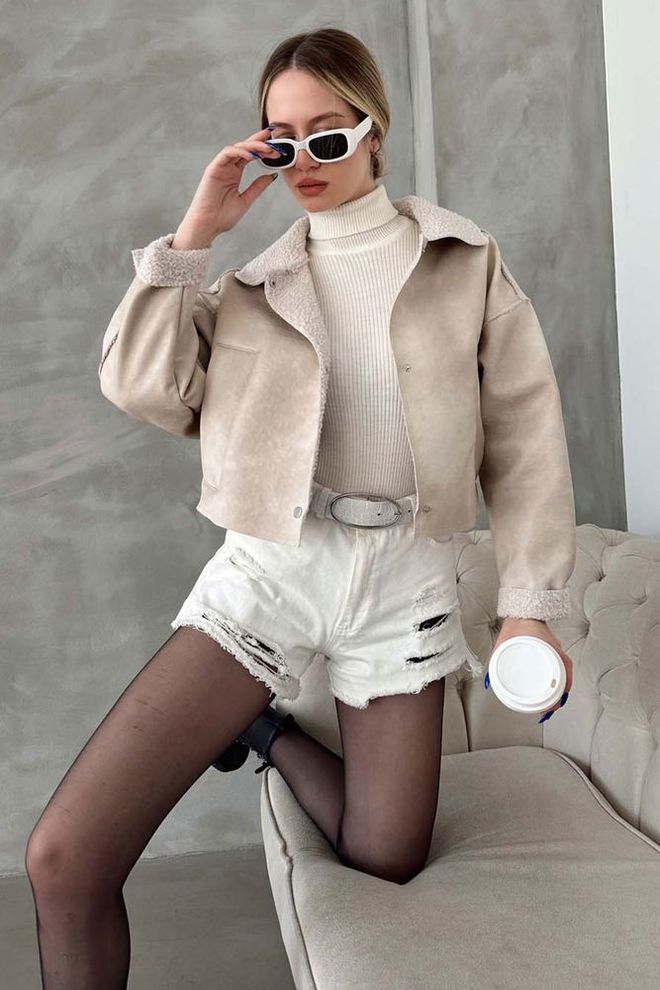 Topshow Παλτό Taş F 1577 Nubuck Collar Χονδρικό εμπόριο ενδυμάτων Casual