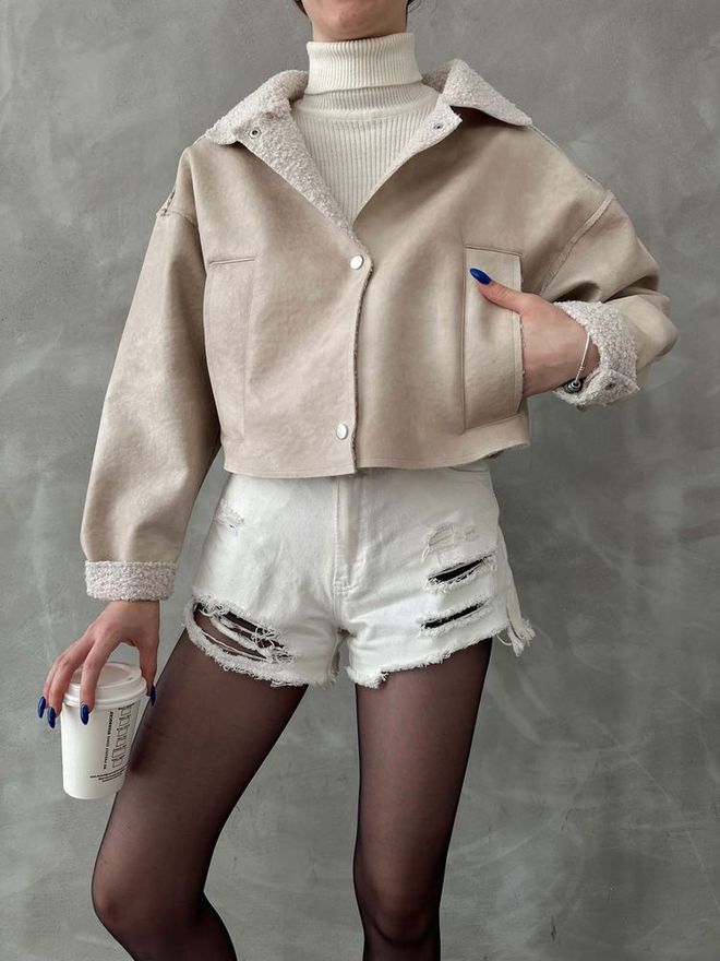 Topshow Taş F 1577 Nubuk Yakası Kürklü Mont Toptan Giyim Sonbahar