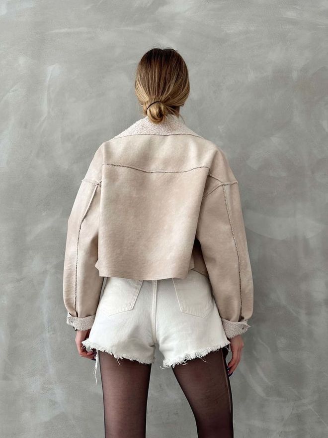 Topshow Taş F 1577 Nubuk Yakası Kürklü Mont Toptan Giyim Sokak Tarzı